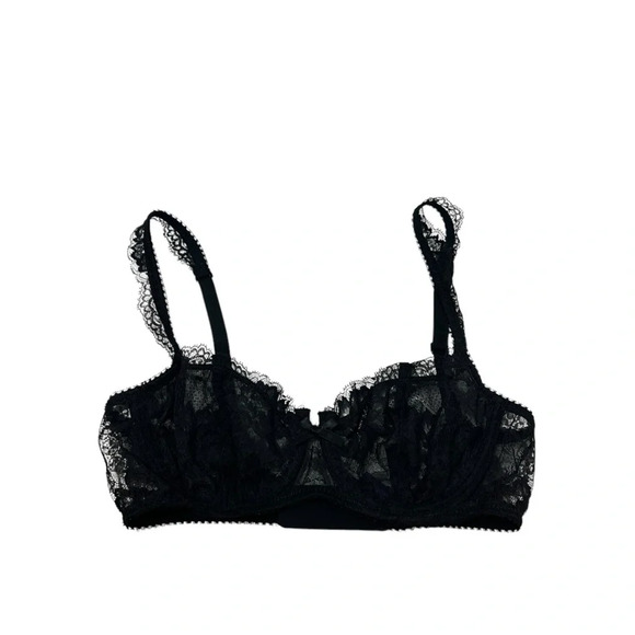 Journelle Women's Isabel Balconette Bra Black Lace Unlined Bra 32 C - Picture 1 of 10